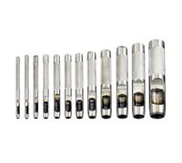 SE Heavy-Duty 12-Piece Hollow Leather Punch Set with Zipper Pouch - 791LP