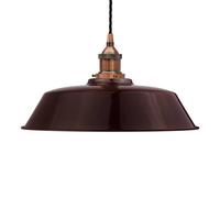 SE Home Burgundy Red Chancery Pendant Light - Antique Copper - Black Twisted SE Home Red