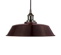 SE Home Burgundy Red Chancery Pendant Light - Black Nickel - Black Round SE Home Red