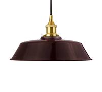 SE Home Burgundy Red Chancery Pendant Light - Polished Brass - Black Round SE Home Red