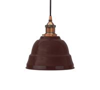 SE Home Burgundy Red Lincoln Pendant Light - Antique Copper - Black Round SE Home Red
