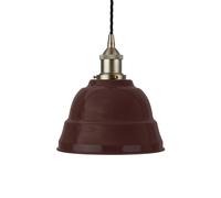 SE Home Burgundy Red Lincoln Pendant Light - Brushed Chrome - Black Twisted SE Home Red
