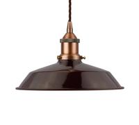 SE Home Burgundy Red Small Trinity Metal Pendant Light - Matt Antique Copper SE Home Red