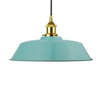 SE Home Duck Egg Blue Chancery Pendant Light - Gold - Black Round SE Home Blue