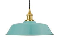 SE Home Duck Egg Blue Chancery Pendant Light - Polished Brass - Black Twisted SE Home Blue