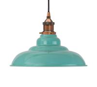 SE Home Duck Egg Blue St Edmund's Pendant Light - Antique Copper - Black Round SE Home Blue