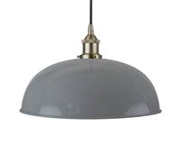 SE Home French Grey Worcester Pendant Light - Brushed Chrome - Black Round SE Home Grey