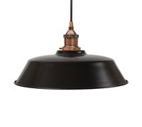 SE Home Matt Black Chancery Pendant Light - Antique Copper - Black Round SE Home Black