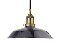 SE Home Navy Blue Small Trinity Metal Pendant Light - Matt Antique Brass SE Home Blue