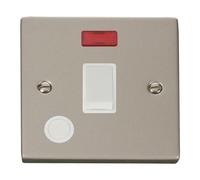 SE Home Pearl Nickel 1 Gang 20A DP Switch With Flex With Neon in Metallic Silver SE Home Metallic Silver