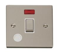 SE Home Pearl Nickel 1 Gang 20A Ingot DP Switch With Flex With Neon in Metallic Silver SE Home Metallic Silver