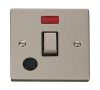 SE Home Pearl Nickel 1 Gang 20A Ingot DP Switch With Flex With Neon in Metallic Silver SE Home Metallic Silver