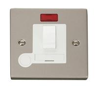 SE Home Pearl Nickel 13A Fused Connection Unit Switched With Neon With Flex in Metallic Silver SE Home Metallic Silver