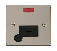 SE Home Pearl Nickel 13A Fused Connection Unit With Neon With Flex in Metallic Silver SE Home Metallic Silver