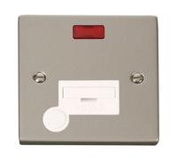 SE Home Pearl Nickel 13A Fused Connection Unit With Neon With Flex in Metallic Silver SE Home Metallic Silver