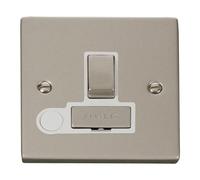 SE Home Pearl Nickel 13A Fused Ingot Connection Unit Switched With Flex in Metallic Silver SE Home Metallic Silver