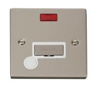 SE Home Pearl Nickel 13A Fused Ingot Connection Unit With Neon With Flex in Metallic Silver SE Home Metallic Silver