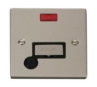 SE Home Pearl Nickel 13A Fused Ingot Connection Unit With Neon With Flex in Metallic Silver SE Home Metallic Silver