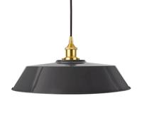 SE Home Slate Grey Large Chancery Pendant Light - Polished Brass - Black Round SE Home Grey