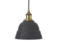 SE Home Slate Grey Lincoln Pendant Light - Matt Antique Brass - Black Twisted SE Home Grey