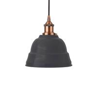 SE Home Slate Grey Lincoln Pendant Light - Matt Antique Copper - Black Round SE Home Grey