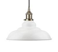 SE Home White St Edmund's Pendant Light - Brushed Chrome - Black Round SE Home White