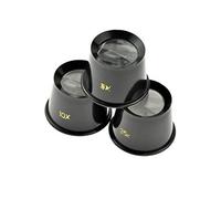 SE MI130 Plastic Eye Loupe Set, 2.5X, 10X (3 Pcs.)