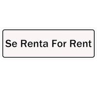 Se Renta For Rent Sign 10 * 3 Inch Acrylic Plastic Sign With Symbols, Self-Adhesive, For Restaurant, Salons, Hotel, Motel, Rest Stops, Public Restrooms