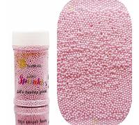 SE Si&Moos Nonpareil Sprinkles, 2mm Baby Pink Mini Edible Pearls Pink Sprinkles for Cake Decorating Halloween Cookie Decorations Wedding Baby Shower Party Christmas Holiday Supplies 3.5 OZ