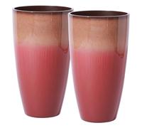 SE SUN-E Outdoor Planter 21 inches in Height, Garden Pots with Included Shelf, Weather-Resistant Accessories, Plastic Flower Pot, Window Sill Decoration, Gradient from