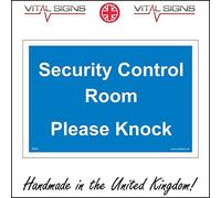 SE054 Security Control Room Please Knock Sign Camera Tapes CCTV Keep Out 150mm x 100mm 5mm Heavy Duty Foamex Foamboard