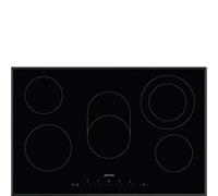 SE385EMTB 77cm 5-Zone Angled Edge Glass Ceramic Hob with Touch Controls, Residual Heat Indicators, Frameless Black Glass, Rapid Heat Zones, Child Lock, Easy Clean Surface