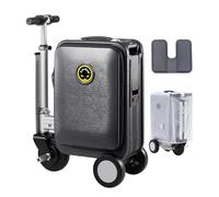 SE3S Electric Rideable Suitcase Black, 20 inch Smart Luggage with 73.26WH Power Supply+Shockproof Cushion Seat Pad+Dust Cover, Smart App, External Charging Port, Max Load 110kg, 360x240x550MM