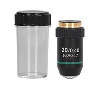 Se400 1x Objective Microscope Lens 20x Magnification, Brass Plated RMS Standard Interface for Biological Microscopy