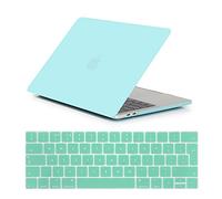 Se7enline 2016 2017 2018 2019 2020 Macbook Pro Cover Plastic Hard Case Keyboard Cover Compatible Newest MacBook Pro Retina 15 inch A1707/A1990 Touch Bar version, Turquoise Blue