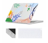 Se7enline Compatible with 13.6 inch MacBook Air M3/M4 Case2022-2025 for Mac Air A2681/A3113/A3240 Floral Laptop Hard Shell Case with Keyboard Cover & Trackpad Protector,Orange Blue Green Leaves