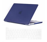 Se7enline Compatible with 13 inch Macbook Pro Case 2023 2022 2021 2020 Model M1/M2 A2338/A2251/A2289 Laptop Protective Hard Shell Case with Keyboard Cover(UK Layout),Carbon Fiber Navy Blue