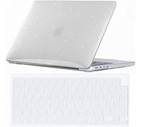 Se7enline Compatible with 14 inch Macbook Pro Case 2021-2025 M4 M3/M2/M1 A2918/A2992 A3112 A3401/A2779/A3434 Crystal Glitter Bling Shining Hard Shell Case with Keyboard Cover,Transparent