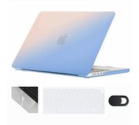 Se7enline Compatible with 14 inch MacBook Pro Case Hard Shell Cover for A2918/A2992 A3112 A3401/A2779/A3434 M4 M3/M2/M1 &TPU Keyboard Skin&Touchpad Protector&Webcam Cover,Serenity Blue&Rose Quartz