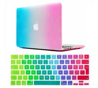 Se7enline Compatible with 15 inch Macbook Pro Case Accessories Soft-Touch Hard Cover for Macbook Pro 15 inch Model A1286 with DVD Drive 2 in 1 Bundle with Silicone Keyboard Cover, Rainbow
