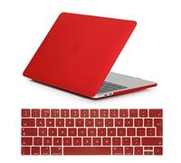 Se7enline Compatible with 2016 2017 2018 2019 2020 MacBook Pro 15 Case, Plastic Hard Case New Apple Macbook Pro 15 inch A1707/A1990 Retina Display Touch Bar Version Silicone Keyboard Cover, Red