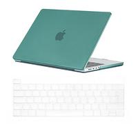 Se7enline Compatible with 2023 2022 2021 2020 MacBook Pro 13 inch Case Hard Shell Laptop Cover for New Model M1/M2 A2338/A2251/A2289 with Keyboard Skin(UK Layout),Carbon Fiber Midnight Green