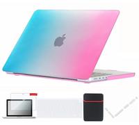 Se7enline Compatible with 2024 2023 2022 2021 MacBook Pro 14 inch Case for 14-inch A2918 A2992 A3112 A3401 A2779 A2442 M4 M3 M2 M1 &Sleeve &TPU Keyboard Skin&Screen Protector &Dust Plug,Rainbow