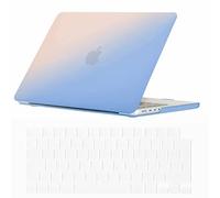 Se7enline Compatible with 2025 2024 2023 2022 2021 MacBook Pro 14 inch Case Hard Shell Cover for Mac Pro A2918 A2992 A3112 A3401 A2779 A3434 M5 M4 M3 M2 M1 &TPU Keyboard Skin,Serenity Blue&Rose Quartz