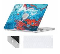 Se7enline Compatible with MacBook 13.6 inch Case A2681/A3113/A3240 for 2022-2025 MacBook Air M2/M3/M4 Chip Design Laptop Hard Shell Case&Keyboard Cover Skin&Touchpad Protector, Blue Red Ripples