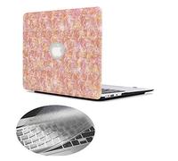 Se7enline Compatible with Macbook 15 inch Case Embossed with Pink Leaf Plastic Shell Cover for Macbook Pro 15-inch with DVD Drive 2010-2012 Model A1286 Accessories with Silicone Keyboard Cover