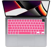 Se7enline Compatible with Macbook Keyboard Cover Skin for Mac Neo & Air 13/15 & Pro 14/16 inch (M5 M4 M3 M2 M1 A18 Pro) 2026/2025/2024/2023/2022/2021 Silicone Waterproof Dustproof EU Layout,Pink