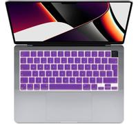 Se7enline Compatible with Macbook Keyboard Cover Skin for Mac Neo & Air 13/15 & Pro 14/16 inch (M5 M4 M3 M2 M1 A18 Pro) 2026/2025/2024/2023/2022/2021 Silicone Waterproof Dustproof EU Layout,Purple