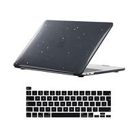 Se7enline compatible with MacBook Pro 13 Case Glitter Bling Shining Hard Shell Cover for MacBook Pro 13-inch M1/M2 A2338/A2251/A2289 with Touch Bar Touch ID with Keyboard Skin（UK Layout）,Black