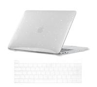 Se7enline compatible with MacBook Pro 13 Case Glitter Bling Shining Hard Shell Cover for MacBook Pro 13-inch M1/M2 A2338/A2251/A2289 with Touch Bar with Keyboard Protective Skin（UK Layout）,Transparent